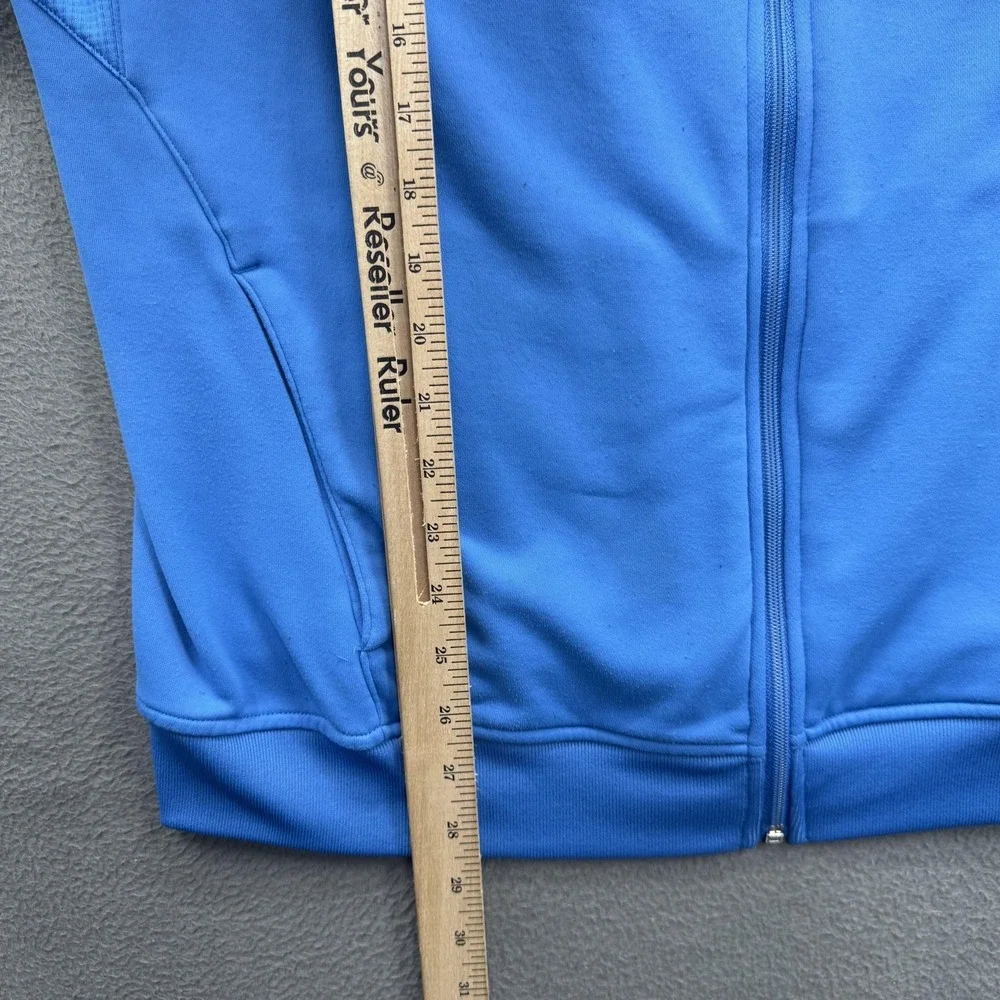 Adidas Track Jacket Mens 2XL Blue 3-Stripes Full Zip Stand Collar Athletic